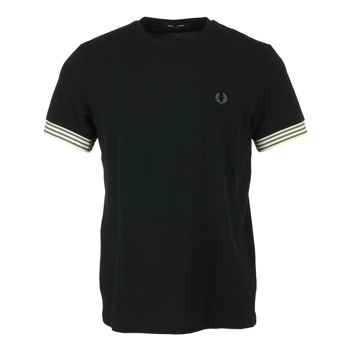 Fred Perry  Striped Cuff T-Shirt  Černá