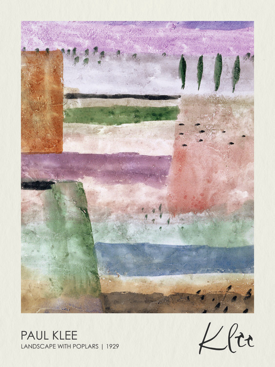 Paul Klee Obrazová reprodukce Landscape with Poplars (1929), Paul Klee, 30 × 40 cm