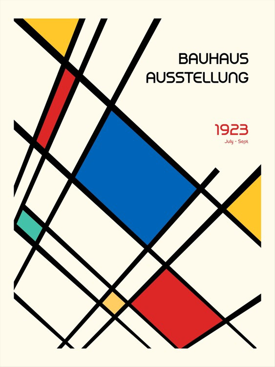 Retrodrome Ilustrace Bauhaus Geometric Design Retro, Retrodrome, 30 × 40 cm