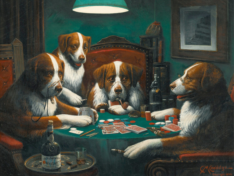 C. M. Coolidge Obrazová reprodukce Poker Game, C. M. Coolidge, 40 × 30 cm