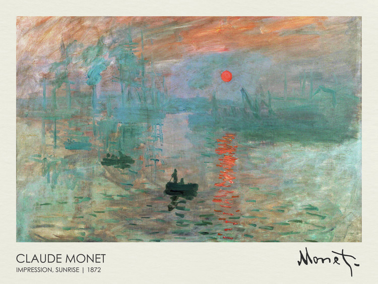 Claude Monet Obrazová reprodukce Impression, Sunrise (1872), Claude Monet, 40 × 30 cm