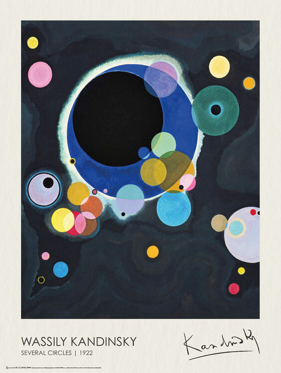 POSTERS Plakát, Obraz - Several Circles (1922), Wassily Kandinsky, 45 × 60 cm