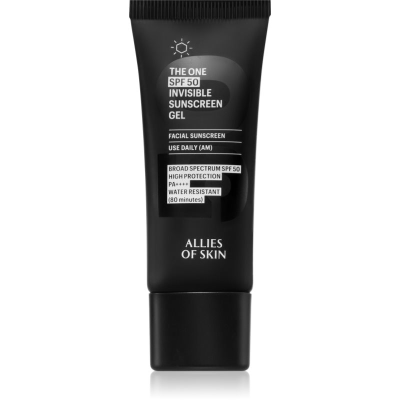 Allies of Skin Deluxe The One SPF 50 Invisible Sunscreen Gel opalovací krém na obličej s vysokou UV ochranou SPF 50 20 ml