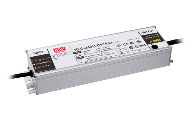 LED driver Mean Well HLG-240H-C1050A, 249.9 W (max), 525 - 1050 mA, 119 - 238 V/DC