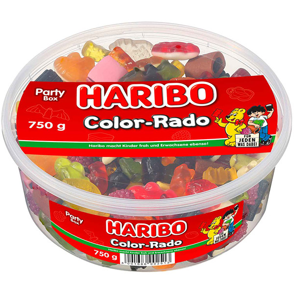 Haribo Color-Rado - Mix gumových a lékořicových bonbónů 750g (dóza)