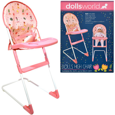 Dolls World Skládací jídelní židlička pro panenky 56 cm