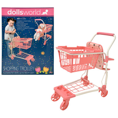 Dolls World Nákupní vozík se sedačkou pro panenku 56 cm