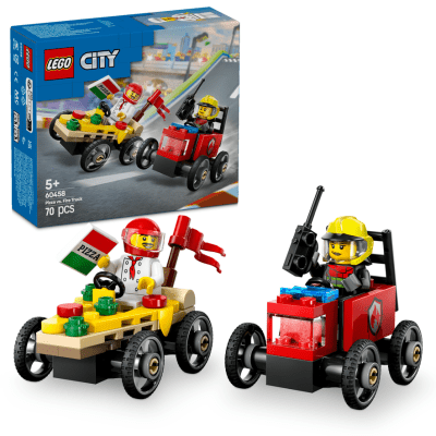 LEGO® City 60458 Závodní balíček: Rozvoz pizzy vs. hasičské auto