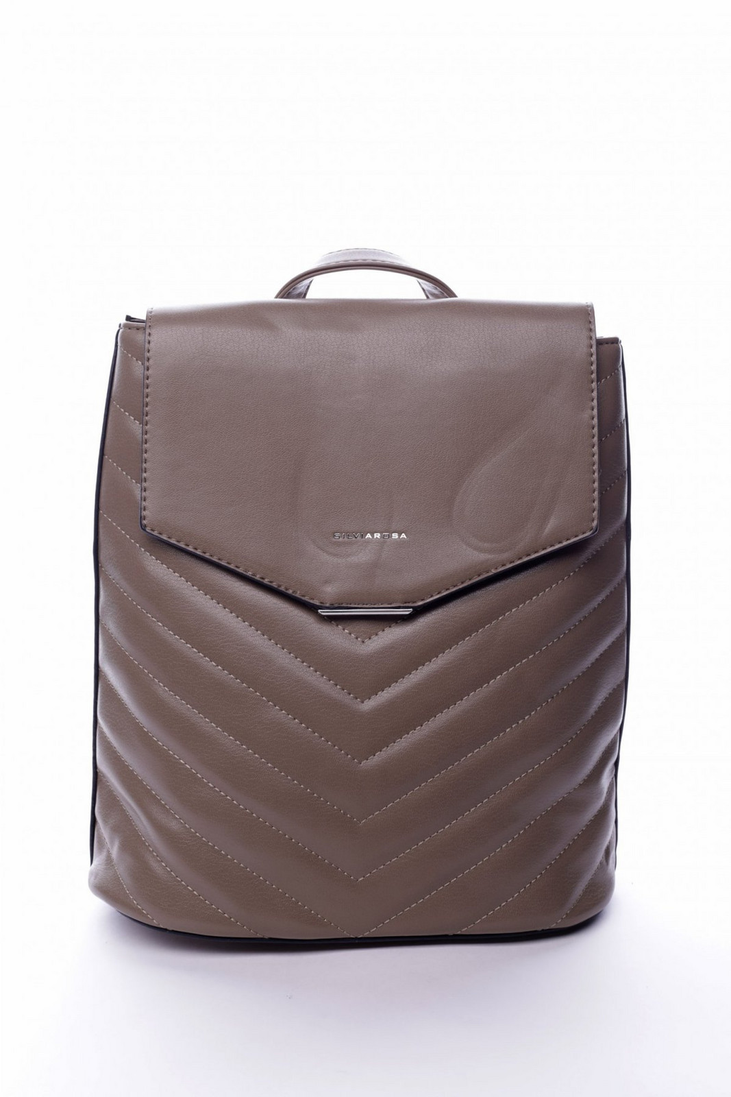 Dámský koženkový batůžek s prošíváním Lilac zemitá