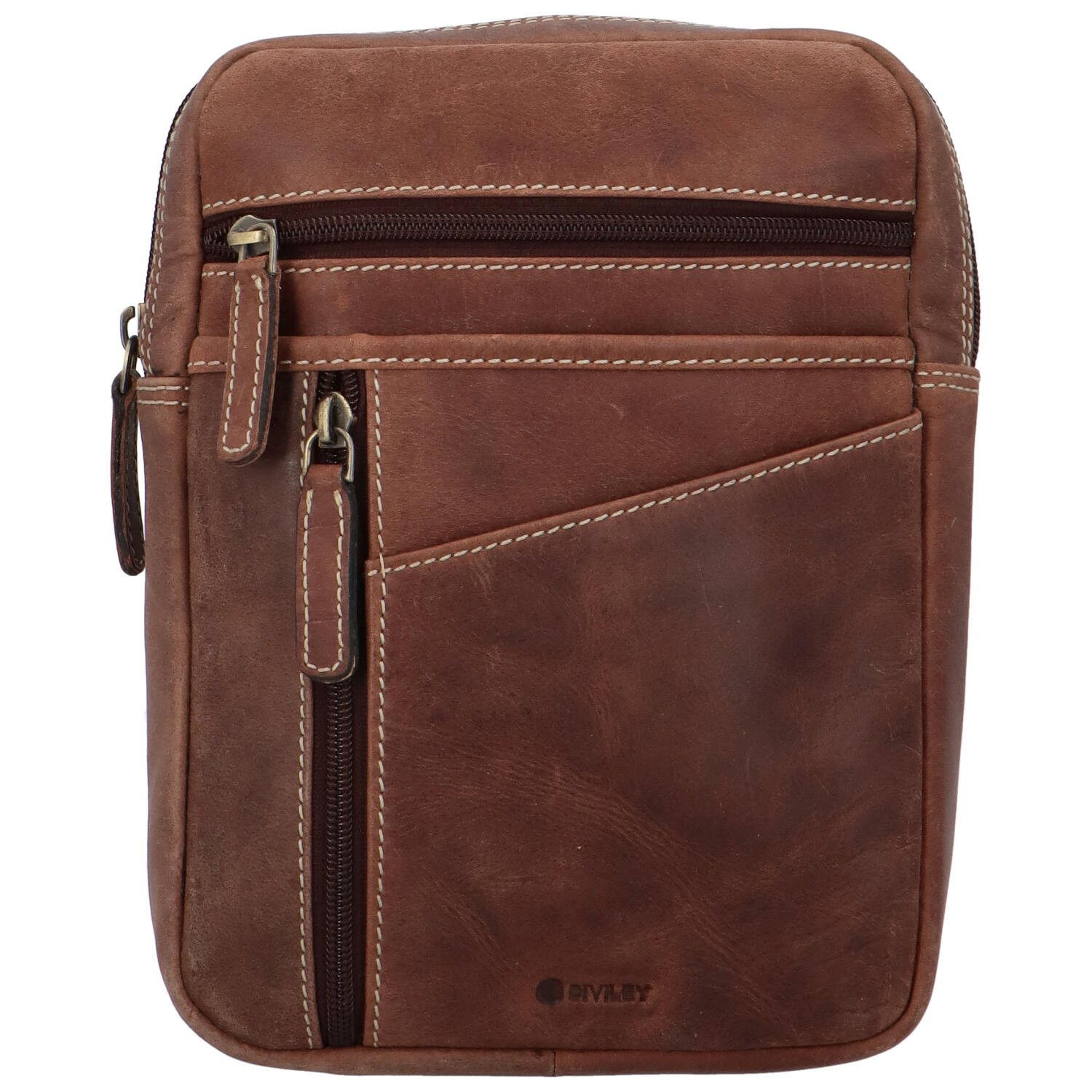 Pánská kožená crossbody taška Davide, hnědá