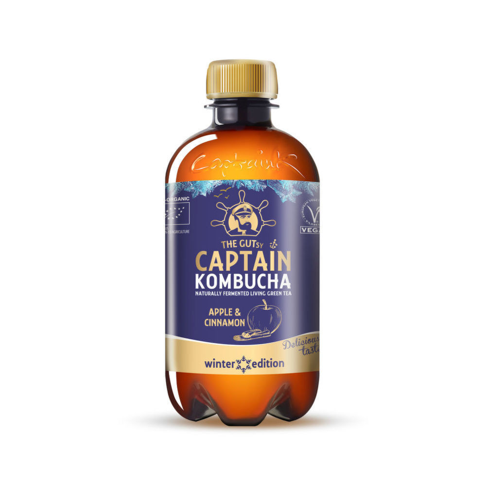 Captain kombucha jablko a skořice zimní edice 400 ml BIO   THE GUTSY