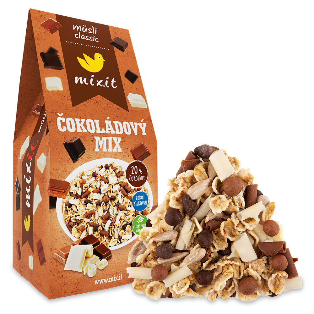 MIXIT Müsli classic čokoládový mix 440 g, poškozený obal