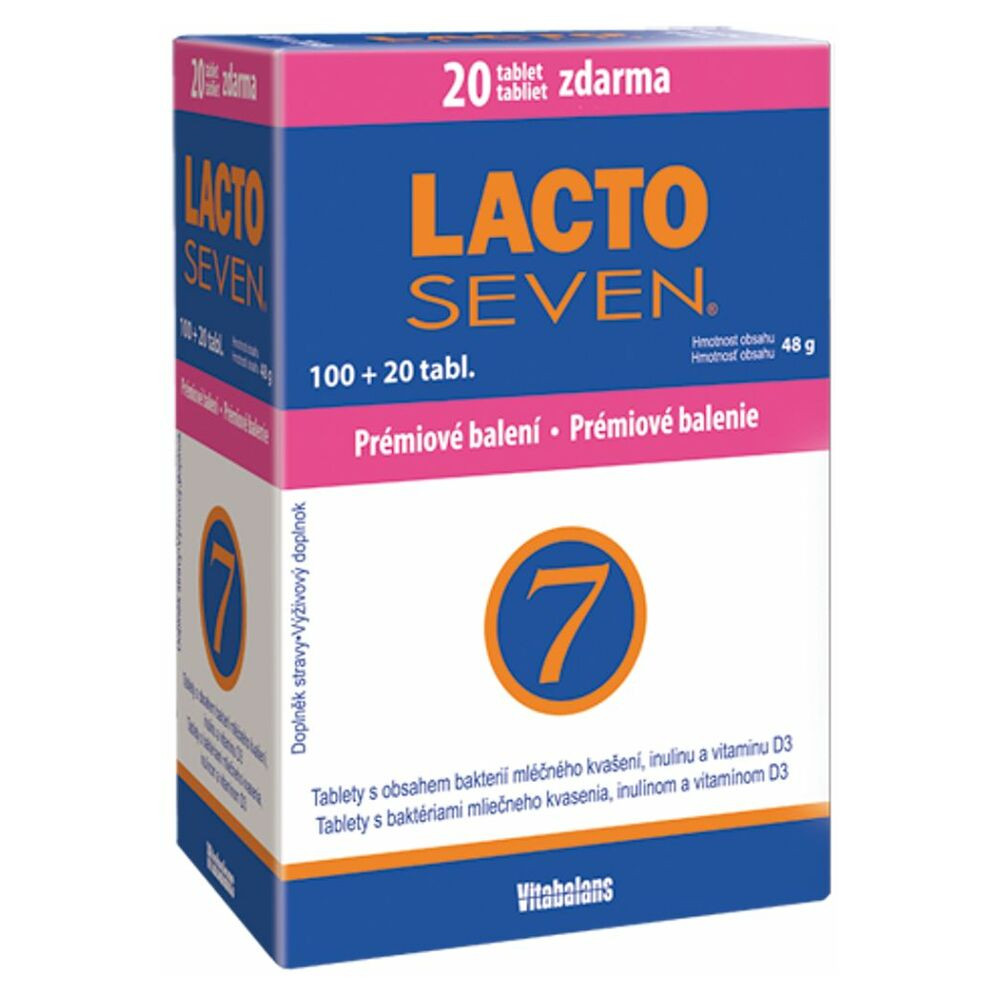 LACTOSEVEN 100 tablet + 20 tablet ZDARMA, poškozený obal