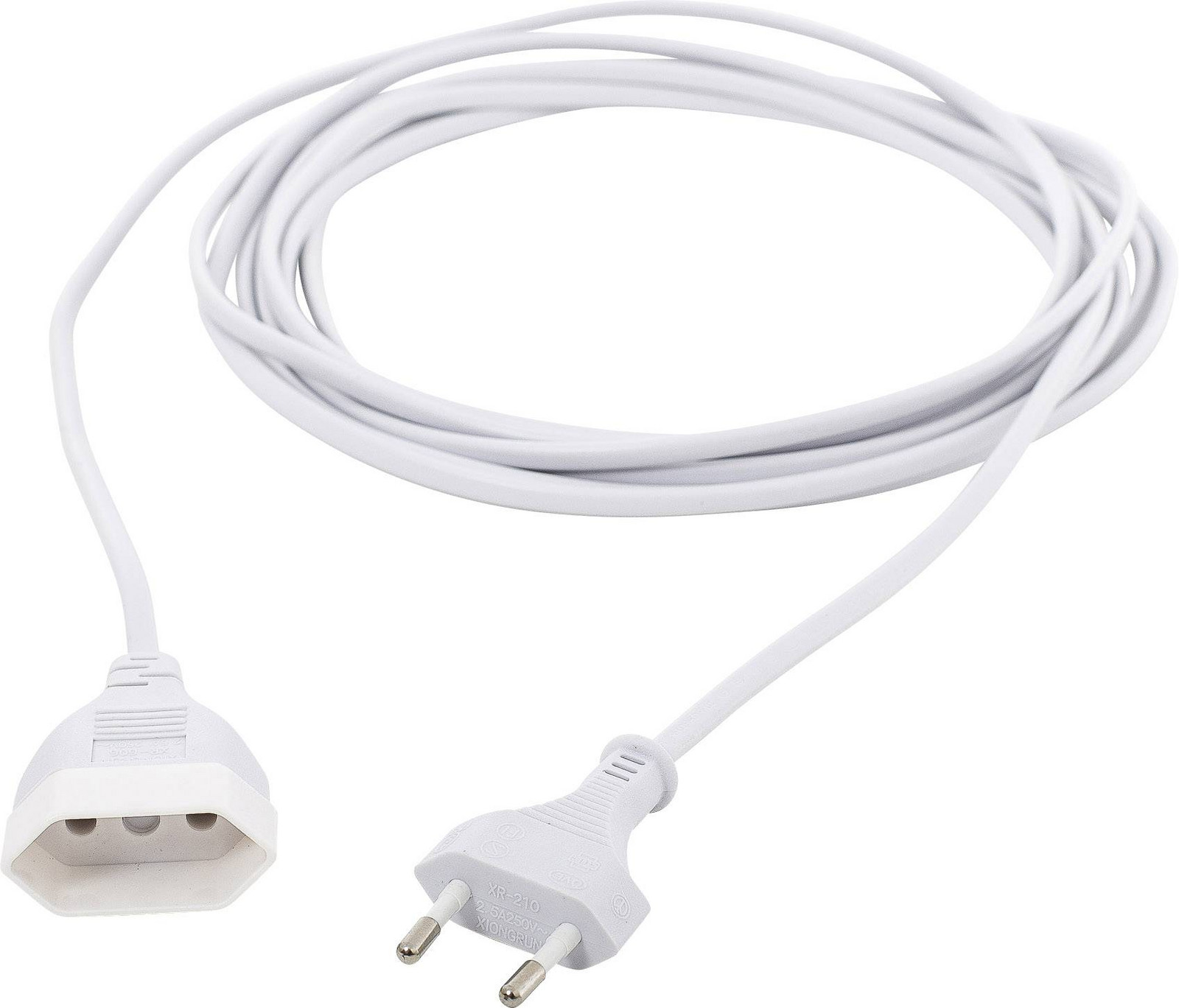 HAWA R697 napájecí prodlužovací kabel 2.5 A bílá 2.00 m H03VVH2-F 2X 0,75 mm² plochý