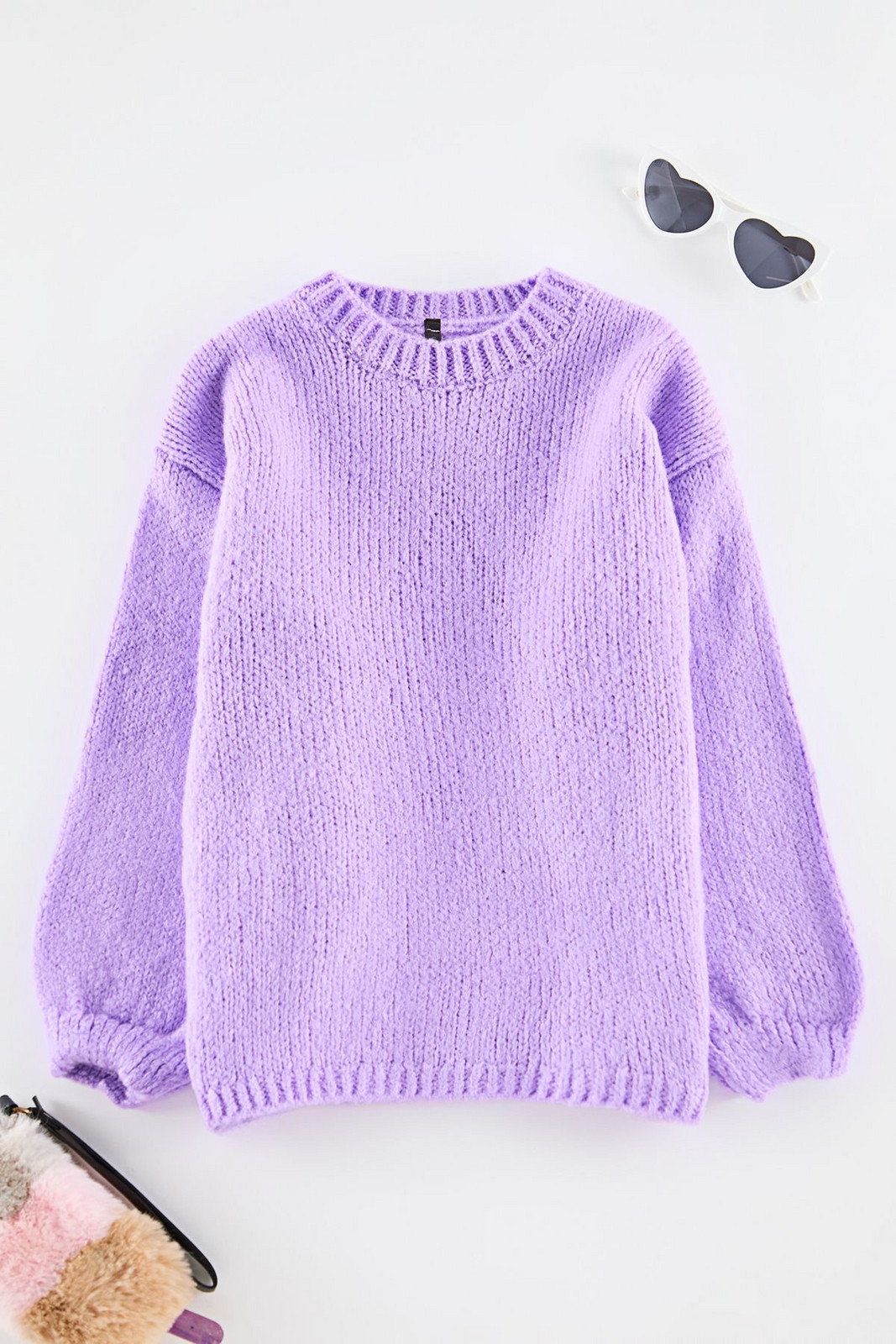 Trendyol Lilac Girl Balloon Sleeve Mini Me Mother-Daughter Knitwear Sweater