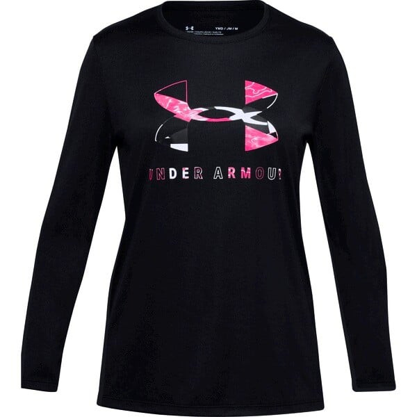 Dívčí tričko Under Armour  Tech Graphic Big Logo LS T-Shirt-BLK M