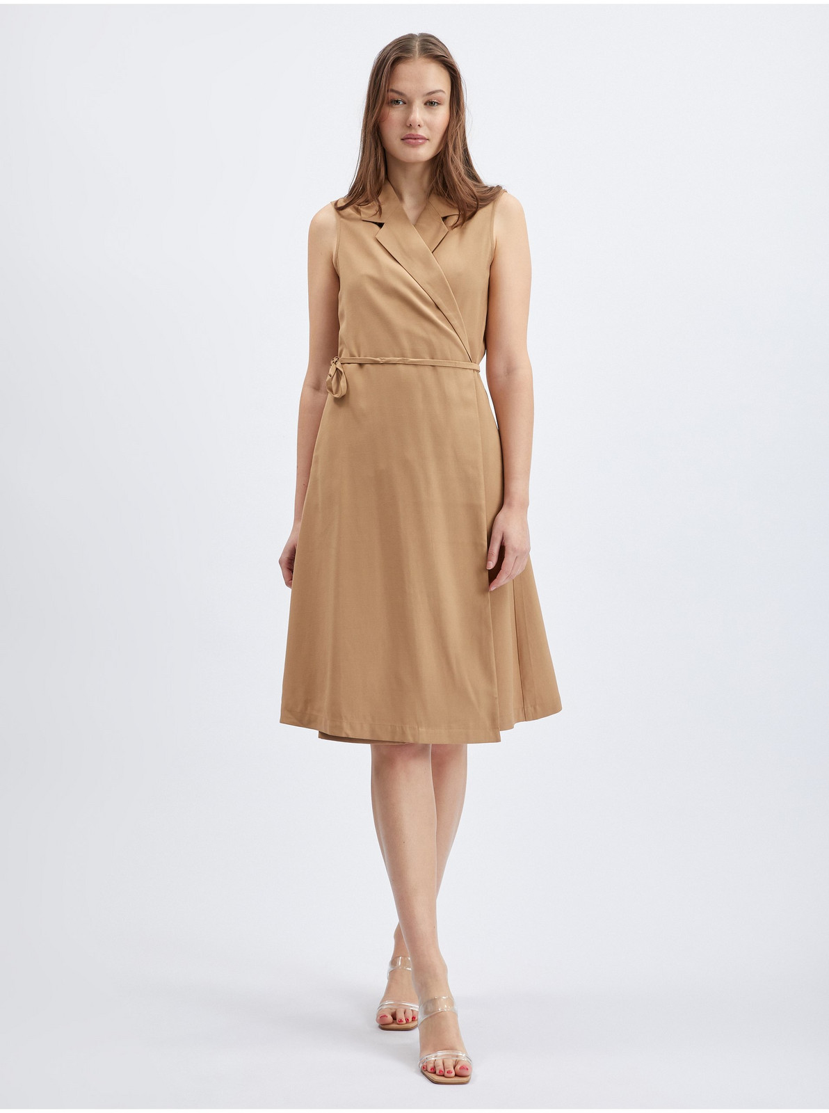 Orsay Světle hnědé dámské zavinovací šaty - Dámské