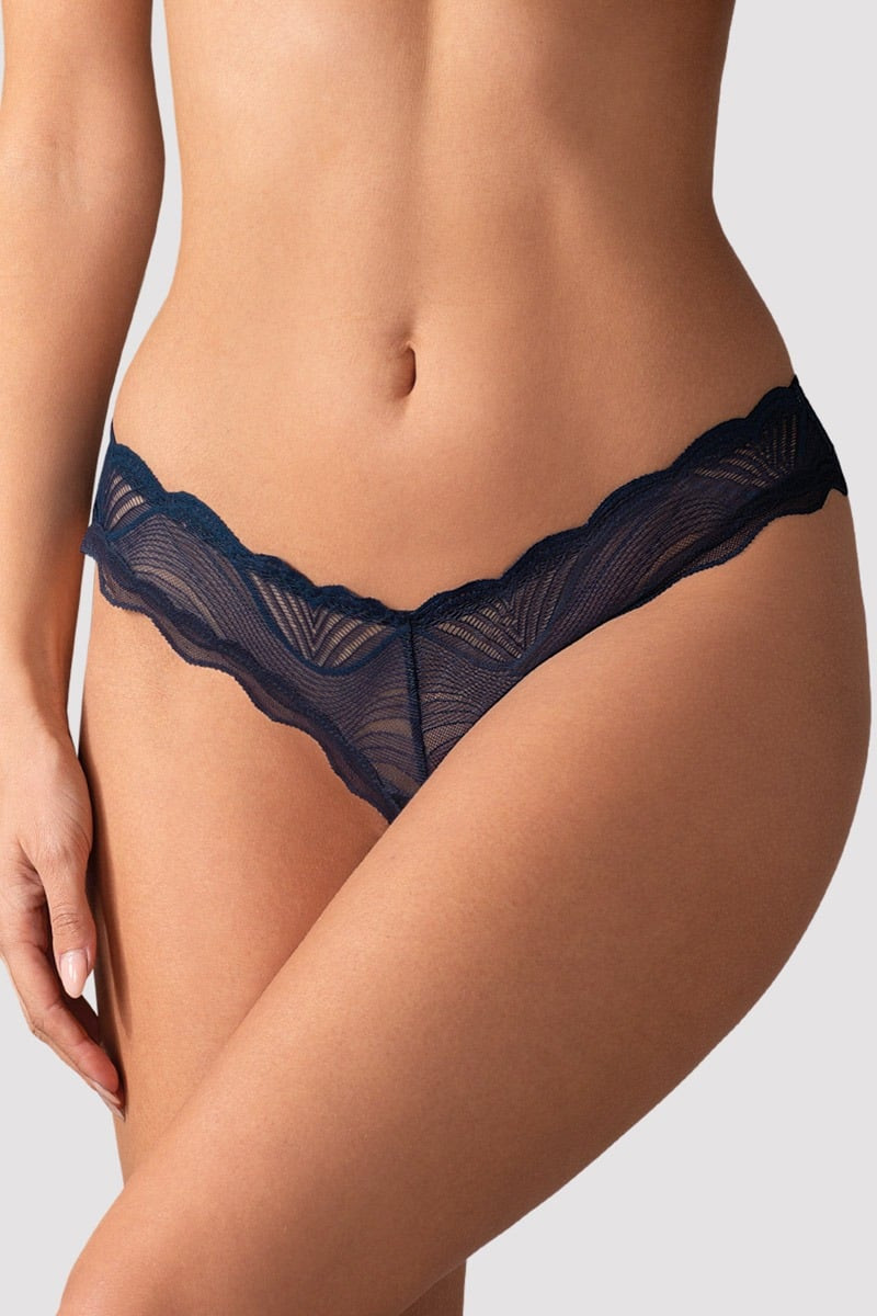 Tmavě modré crotchless kalhotky Nighty Blue