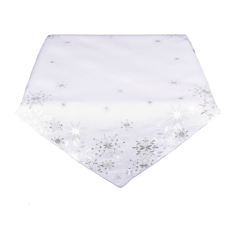 Ubrus Vánoční, Vločky a Vánoce, bílý 30 x 45 cm