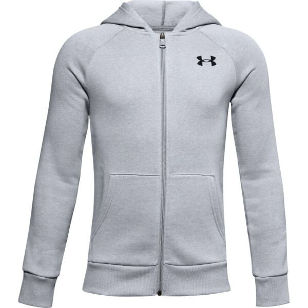 Chlapecká mikina Under Armour  RIVAL COTTON FZ HOODIE grey XL