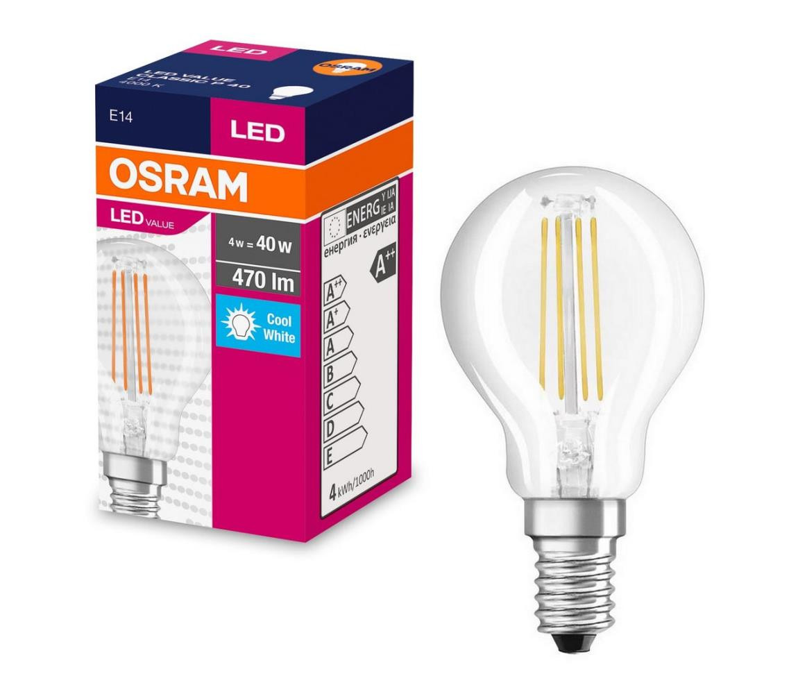 Osram LED Žárovka FILAMENT P40 E14/4W/230V 4000K - Osram