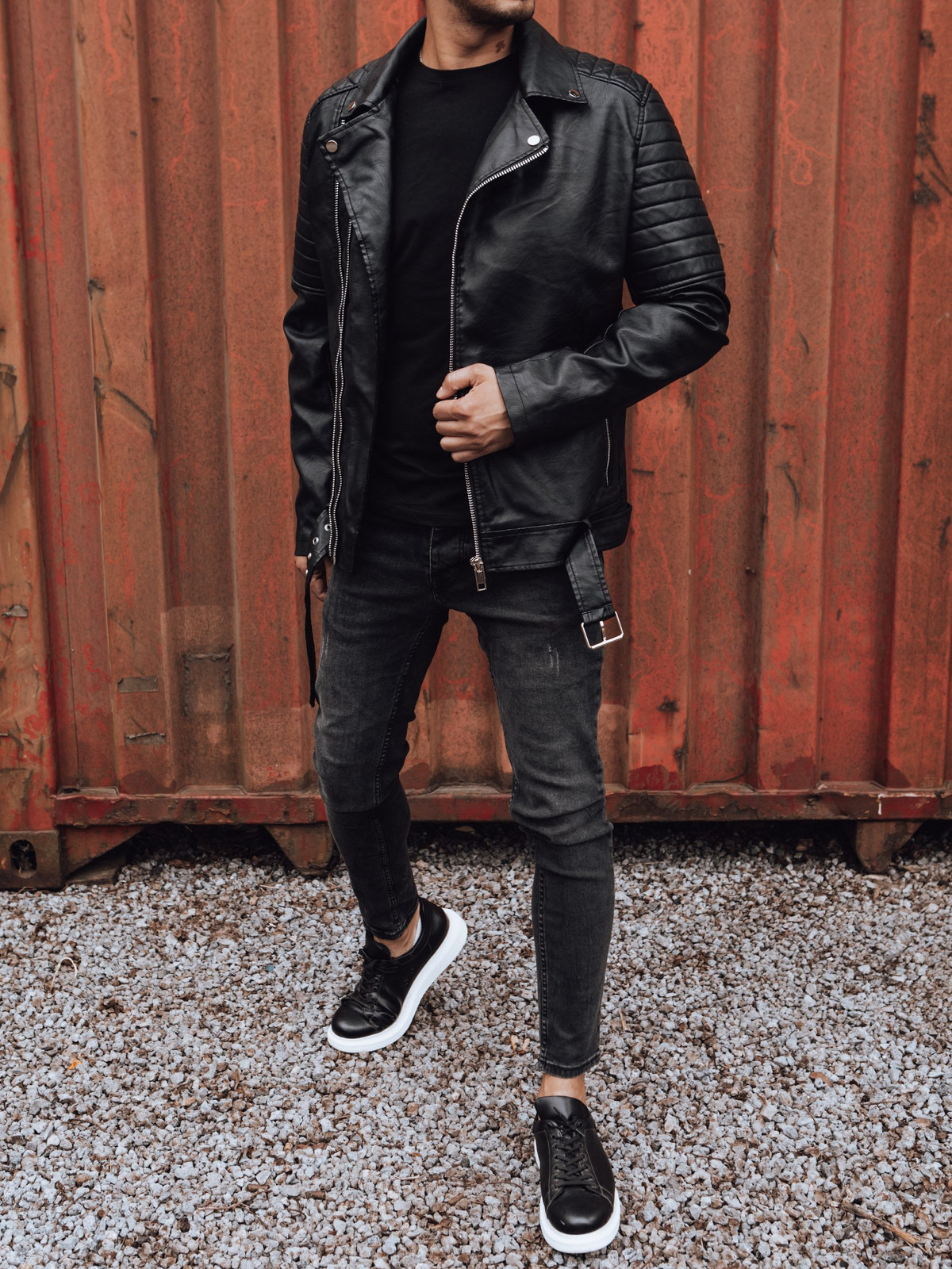 Kurtka męska skórzana czarna Dstreet