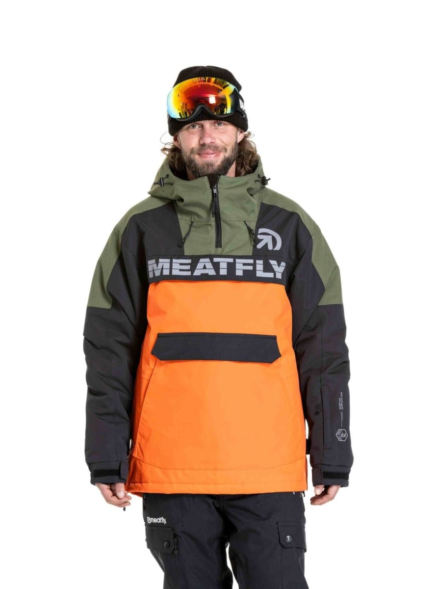 Pánská snb & ski bunda meatfly zenith černá/oranžová s