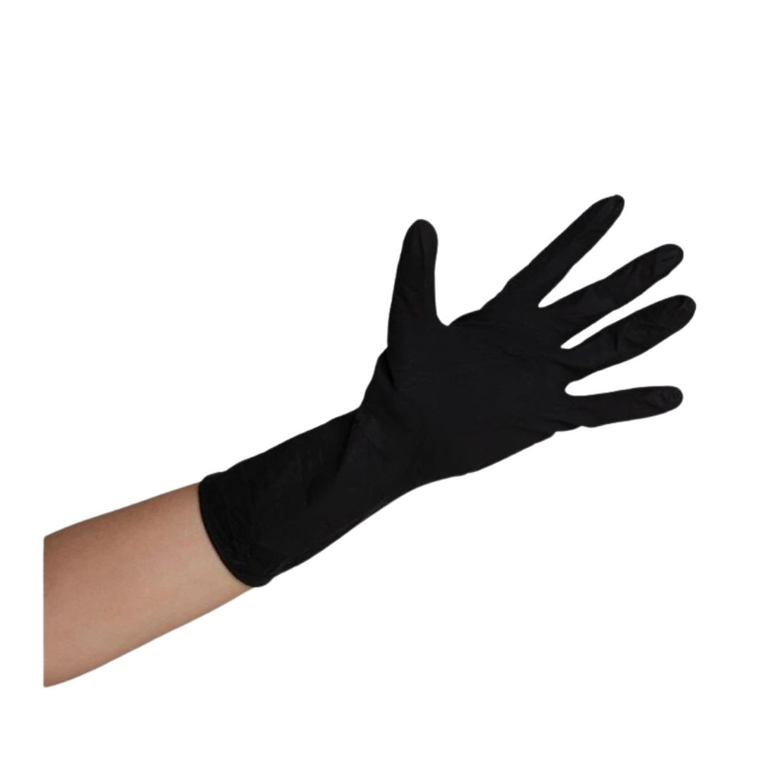 Framar GLV Nitrile Gloves PowderFree - bezpudrové nitrilové rukavice, 100 ks GVL-MM-MED - Black Mamba - delší černé - velikost M