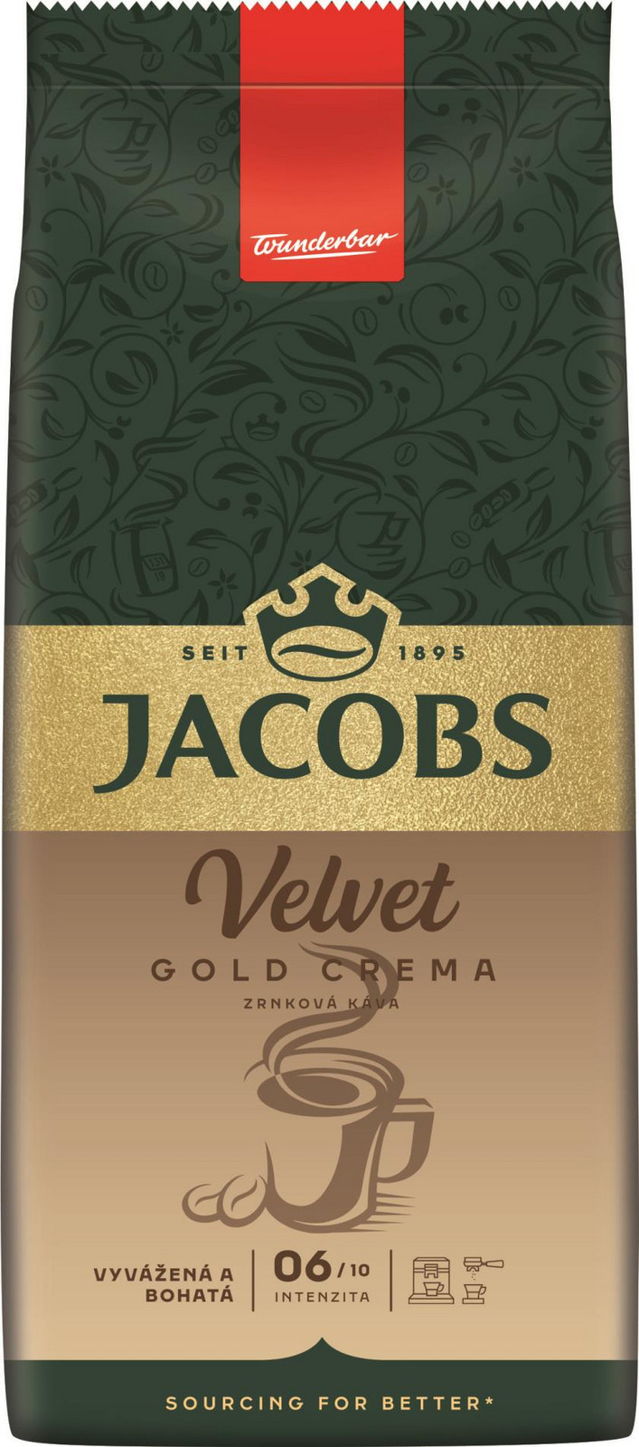 Zrnková káva Jacobs - Velvet Gold Crema, 1 kg