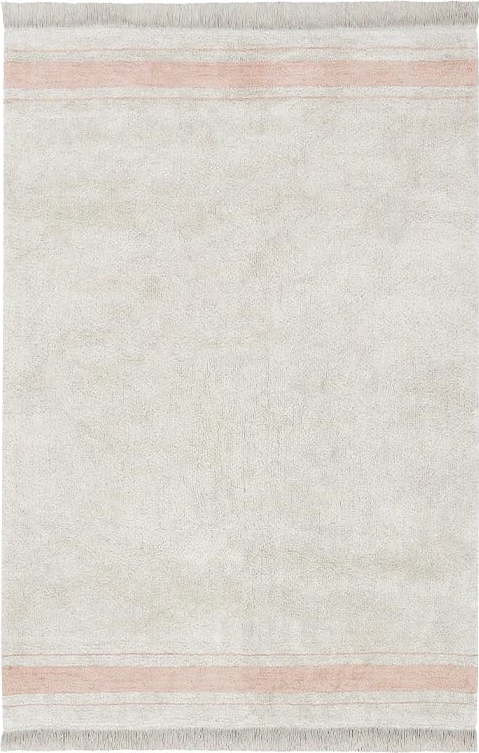 Růžovo-krémový pratelný ručně tkaný bavlněný koberec 140x200 cm Gastro Rose – Lorena Canals