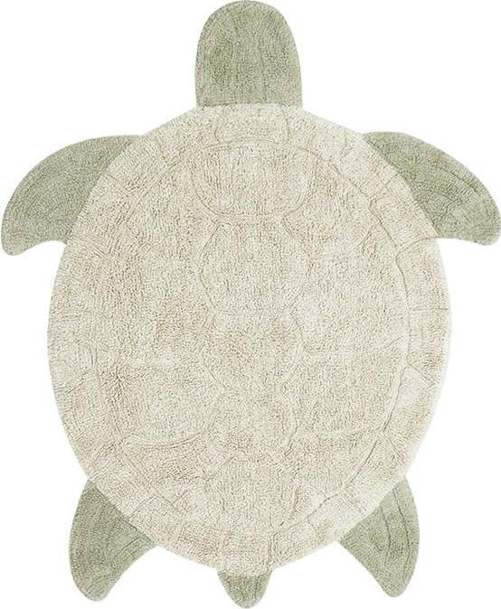Béžový pratelný ručně tkaný bavlněný dětský koberec 110x130 cm Sea Turtle – Lorena Canals