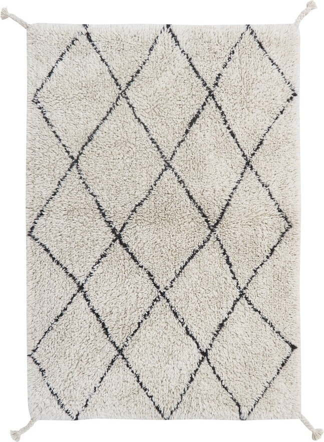 Krémový pratelný ručně tkaný bavlněný koberec 70x100 cm Mini Bereber – Lorena Canals