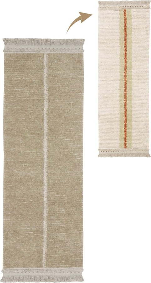 Béžový bavlněný běhoun 80x230 cm Duetto Sage – Lorena Canals