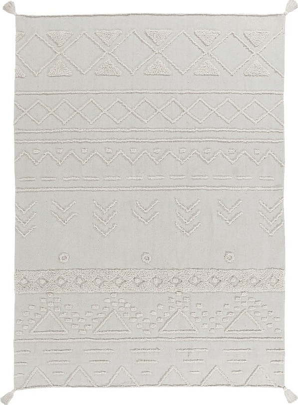 Bílý pratelný ručně tkaný bavlněný koberec 170x240 cm Tribu Natural – Lorena Canals