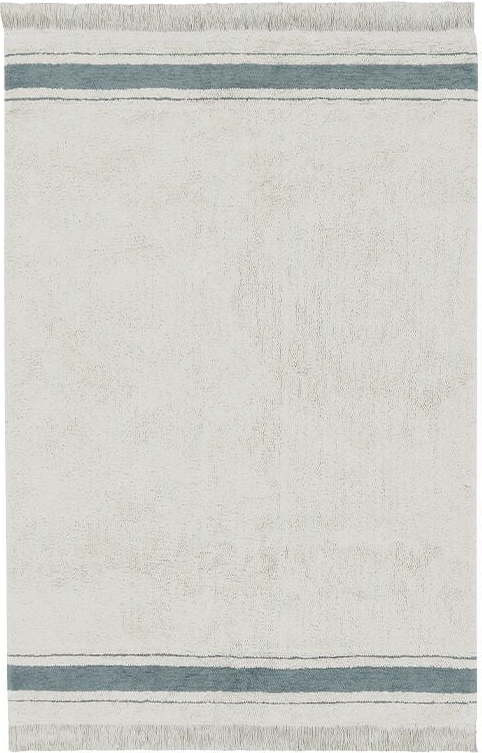 Modro-krémový pratelný ručně tkaný bavlněný koberec 90x130 cm Gastro Vintage Blue – Lorena Canals