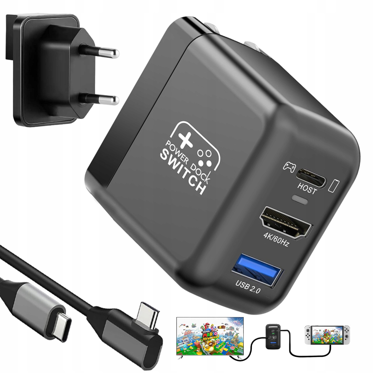 Dokovací nabíječka Switch s portem Hdmi/usb 2.0/Typ-C pro Nintendo Switch