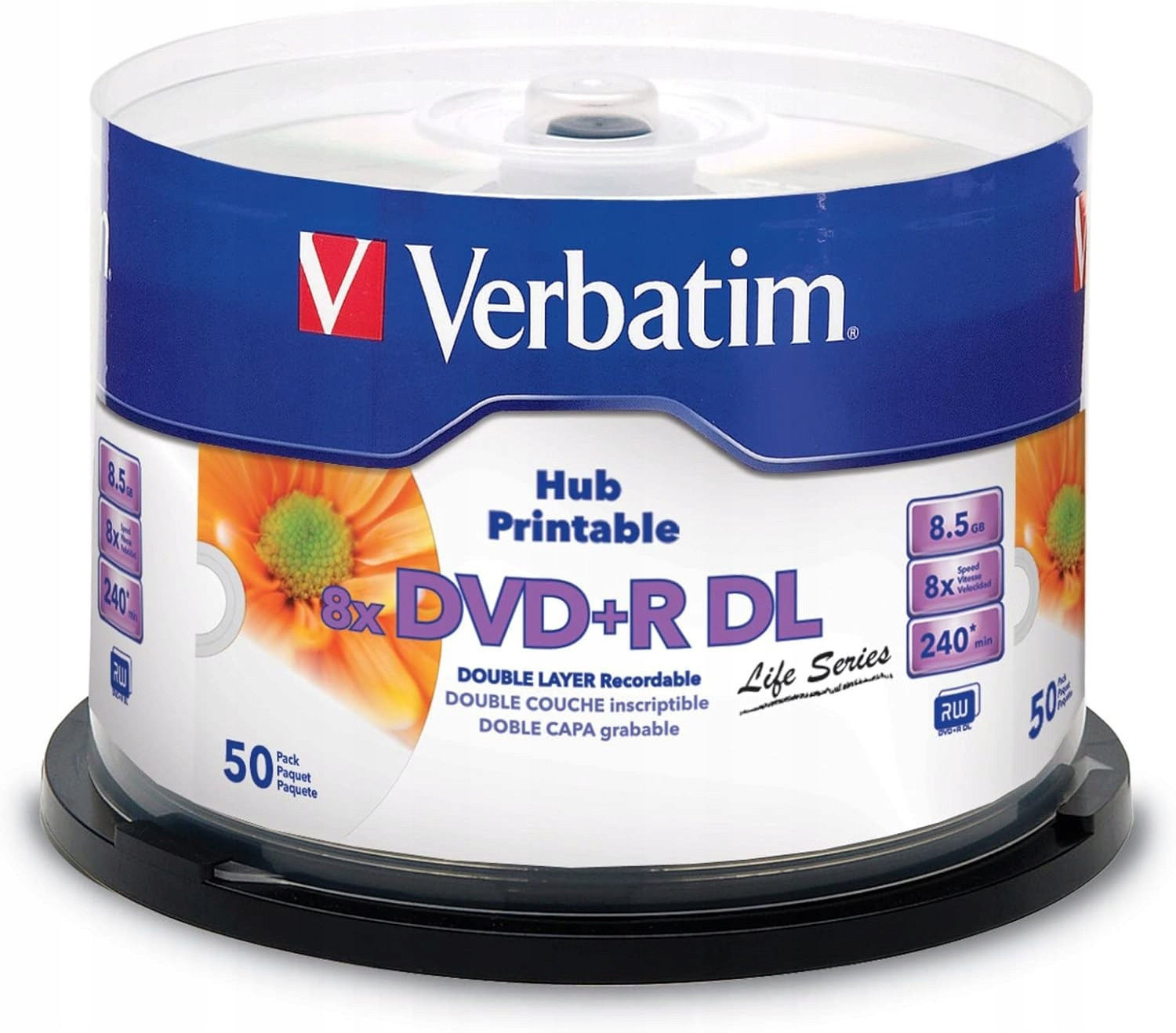 Disky Verbatim Dvd+r DL DL 8,5 GB/240 min. 8x, 50 ks cake box