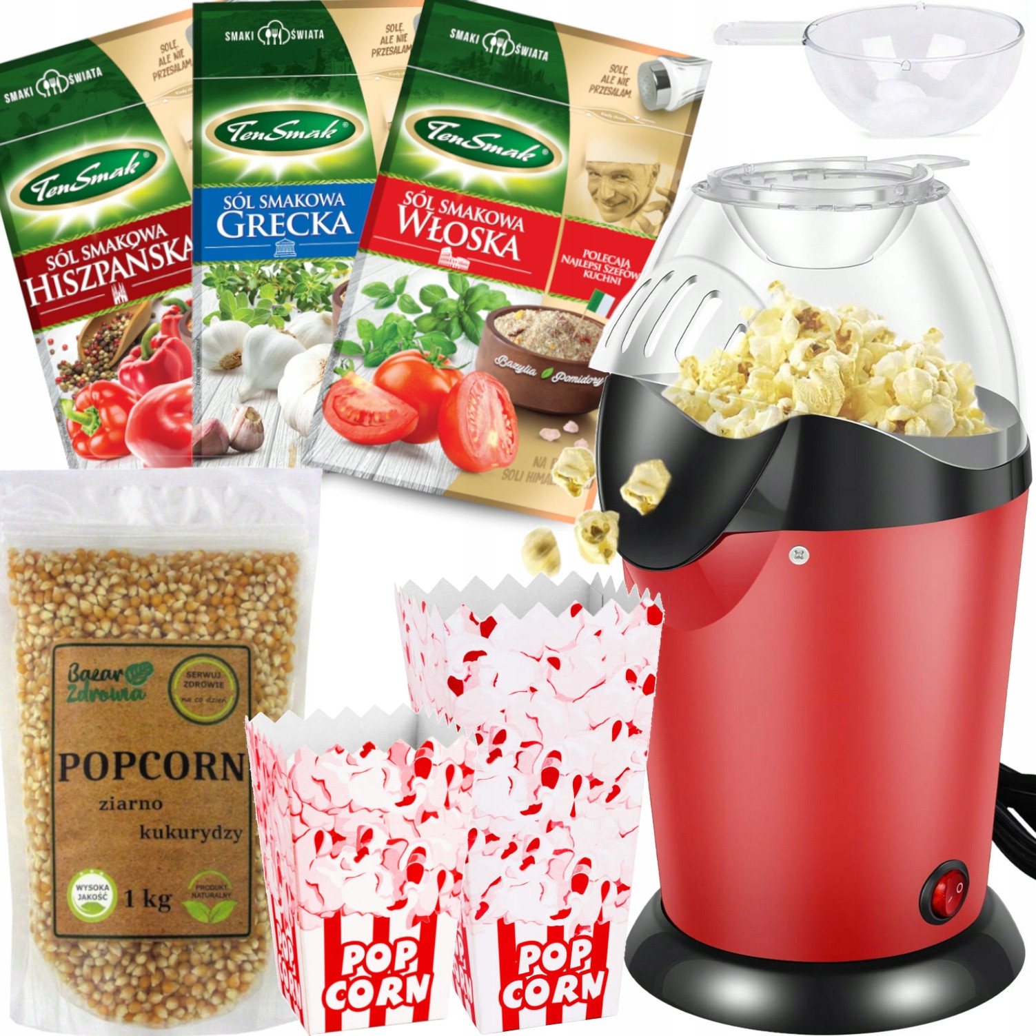 Sada Stroj na PopCorn Domácí Kukuřice 1kg Chutná sůl +Kartony