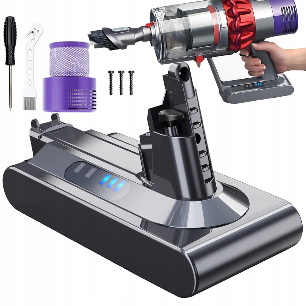 Akumulátor Náhradní Baterie 25.2 V Pro Dyson V10 Černá +Filtr