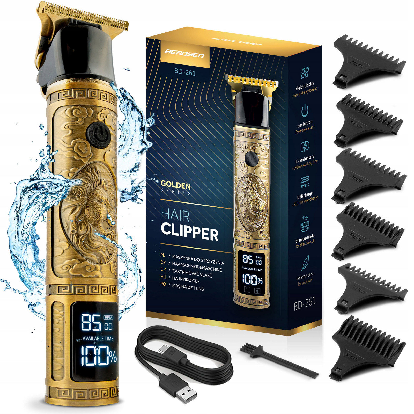 Stříhací strojek na vlasy multifunkční zastřihovač vousů těla holicí strojek