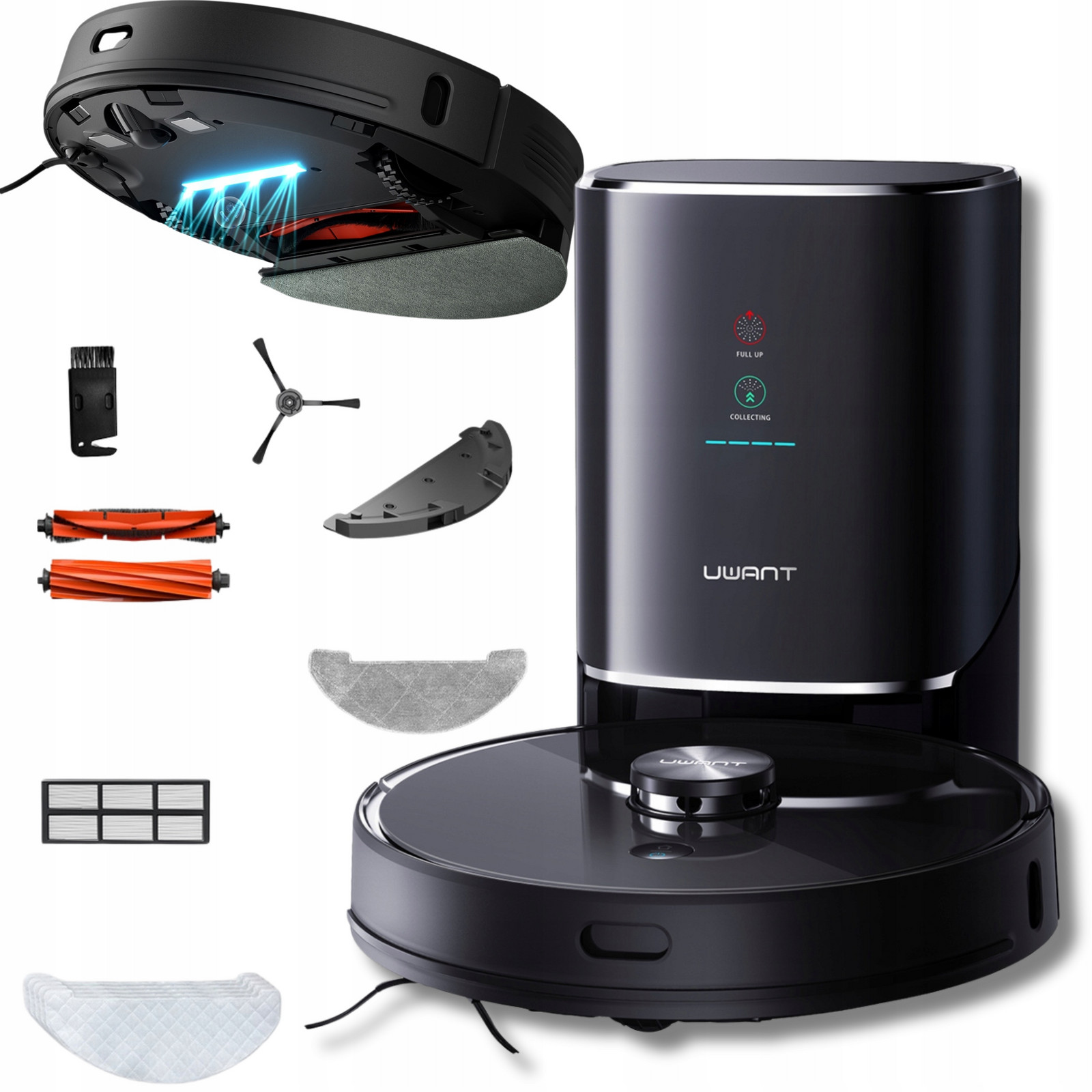 Uwant Vysavač Uklízecí Robot Mopovací Mycí Nabíjecí Stanice 2600Pa
