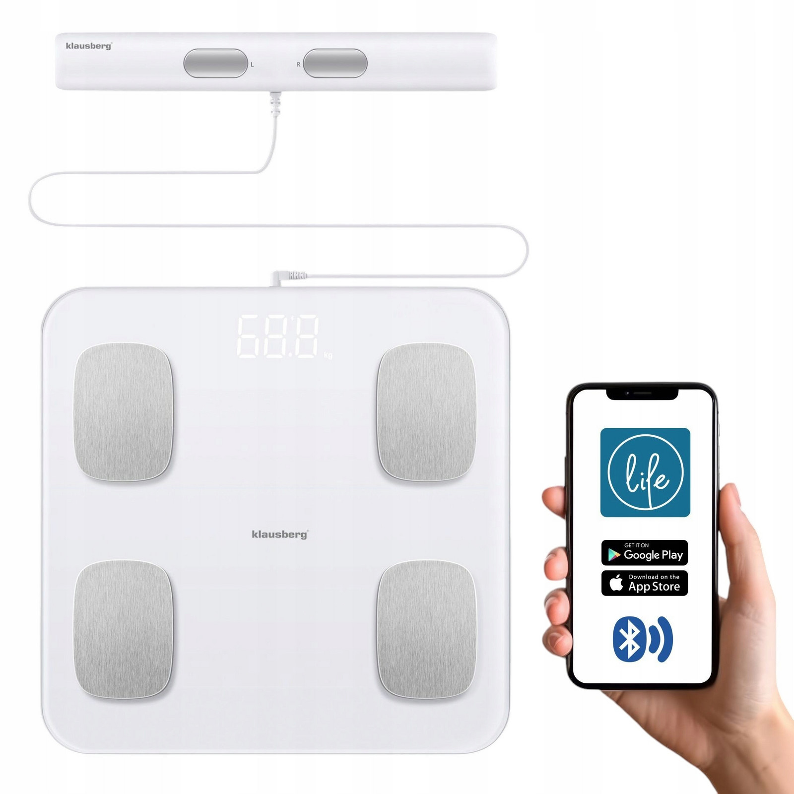 Koupelnová váha elektronická analytická chytrá Bmi Klausberg KB7853