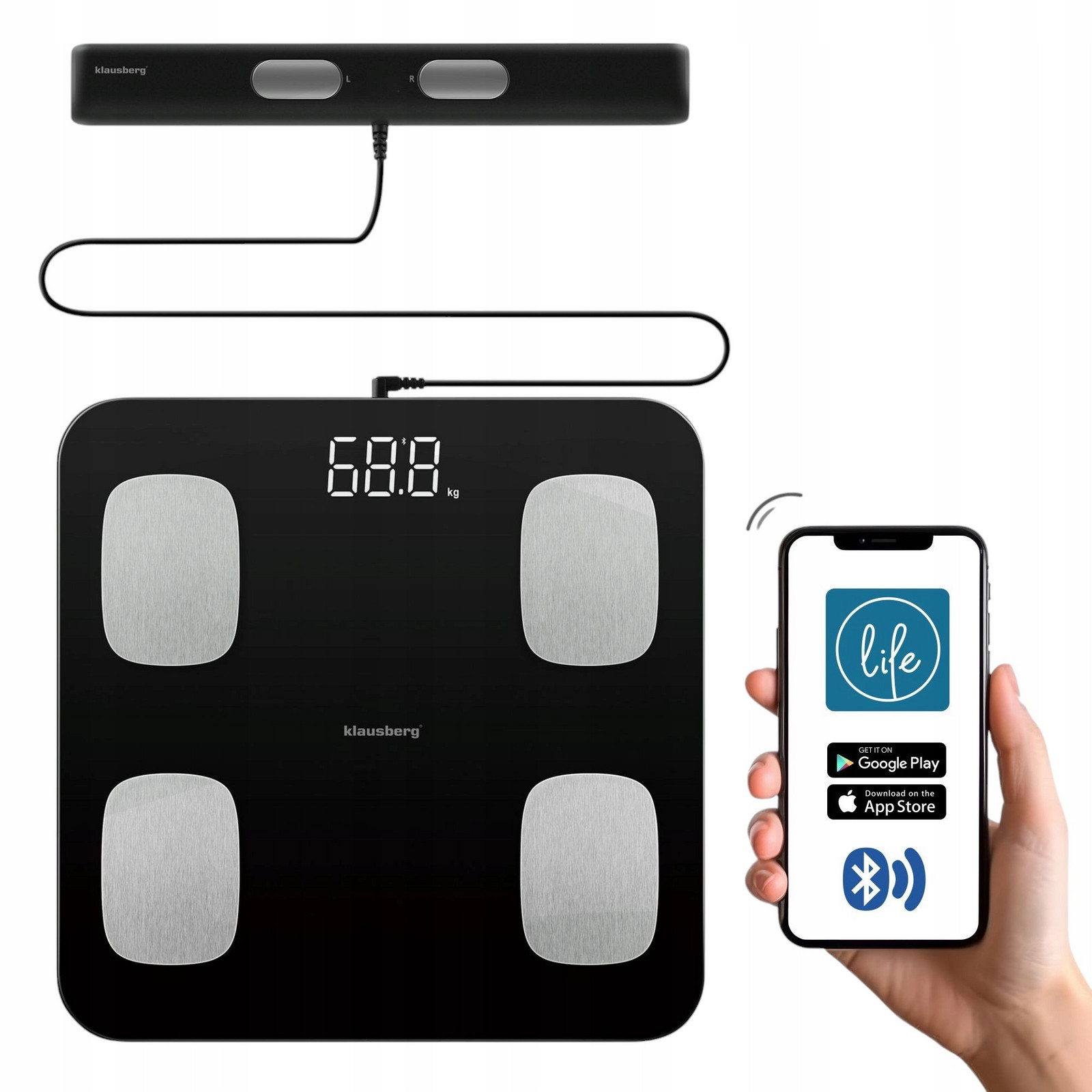 Koupelnová váha elektronická analytická chytrá Bmi Klausberg KB7852