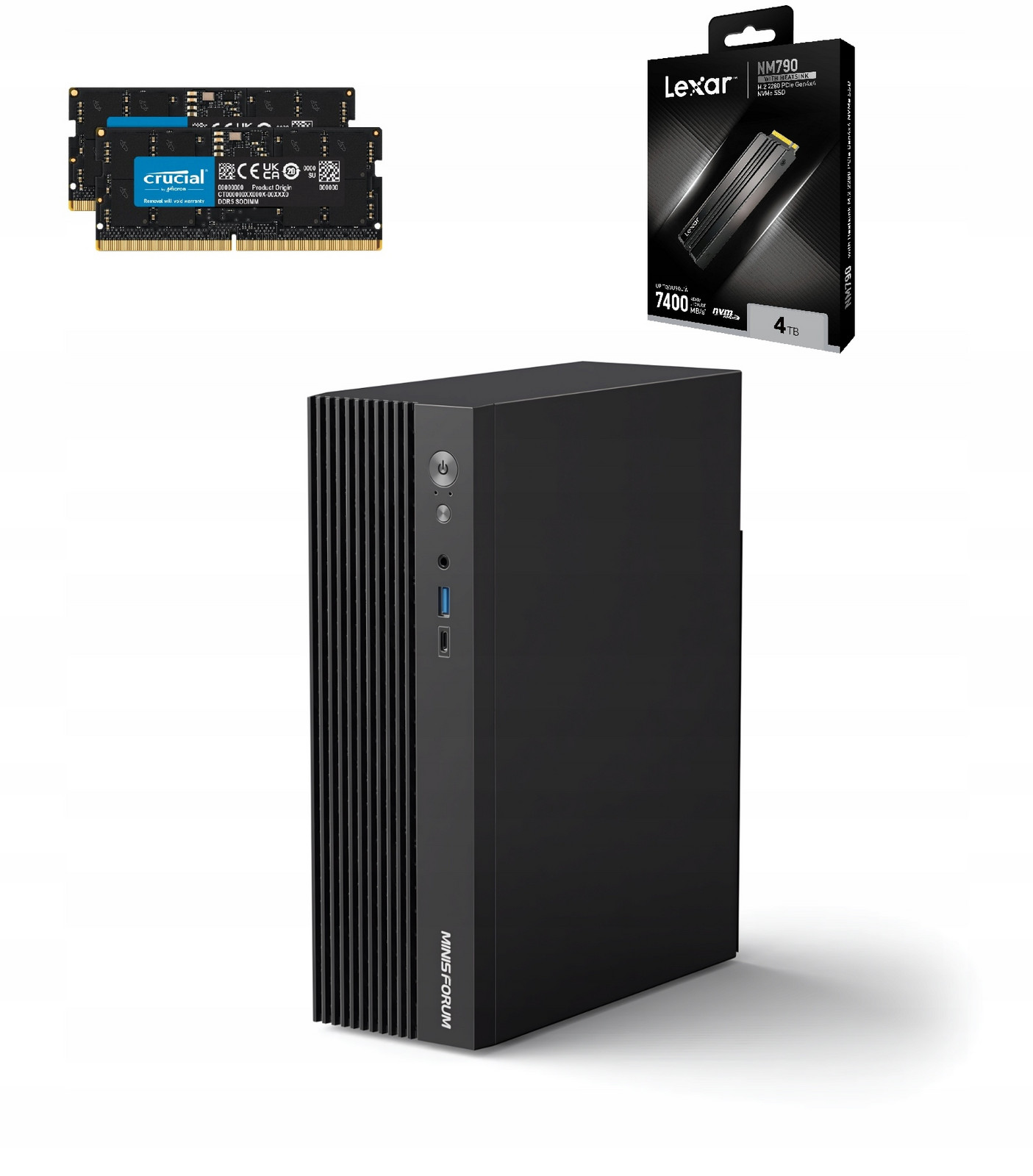 Mini počítač Pc Sff Ryzen 9 7940HX, 64GB DDR5, 4TB NM790, PCle 5.0 x16