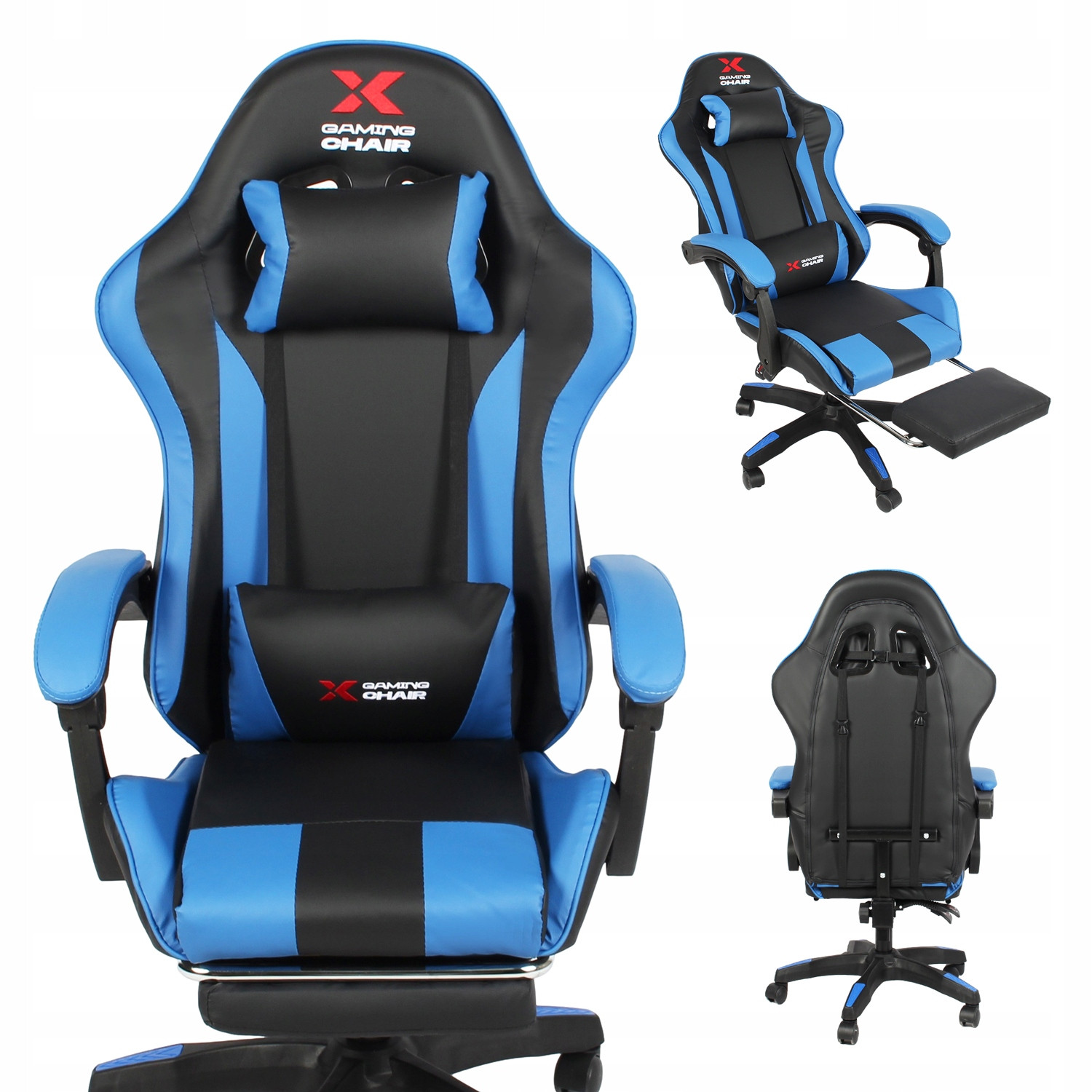 Kancelářské herní křeslo Otočná hráčská židle Xgaming Černo modrá