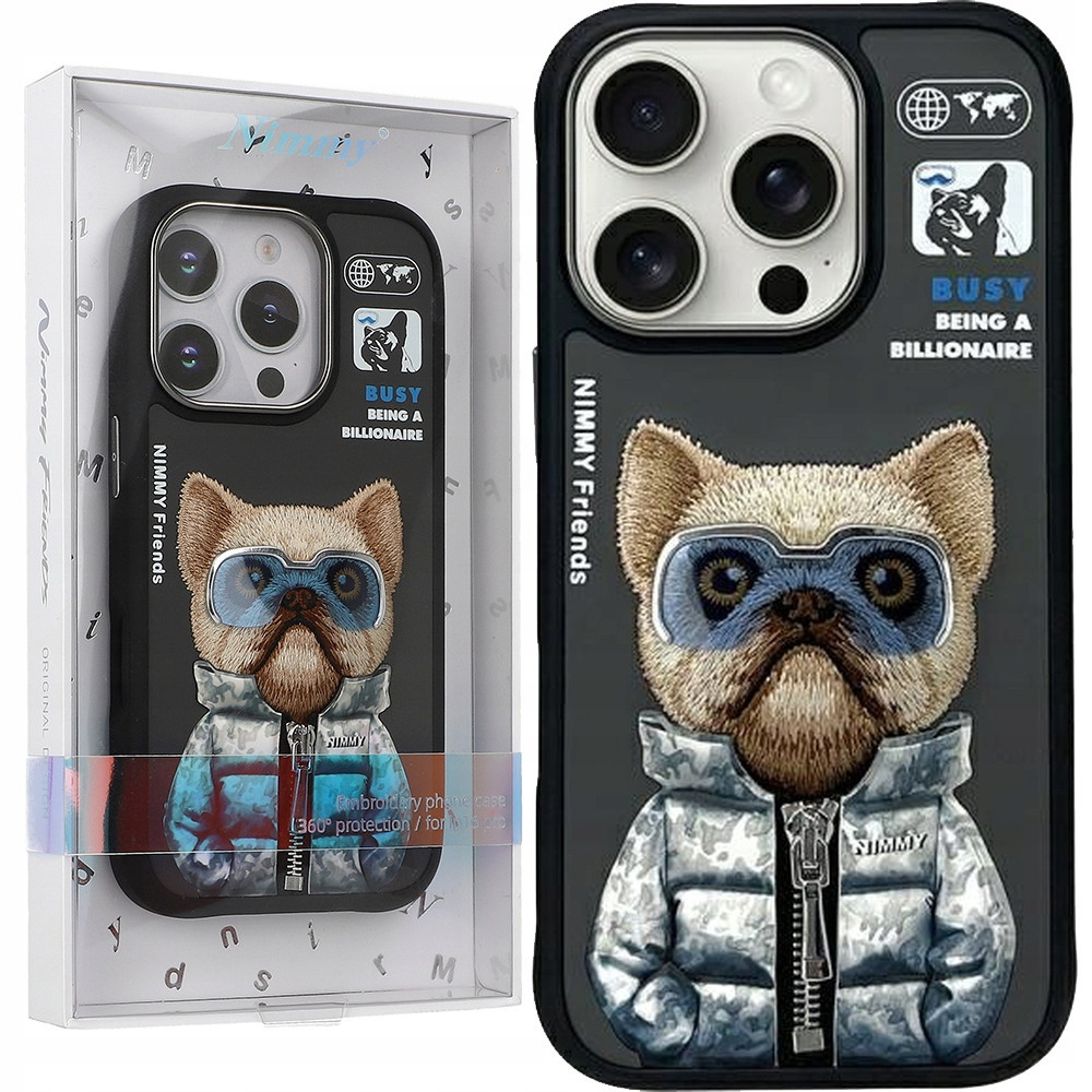 Pouzdro Nimmy pro iPhone 16 Pro case kryt s pejskem pevné stylové obal