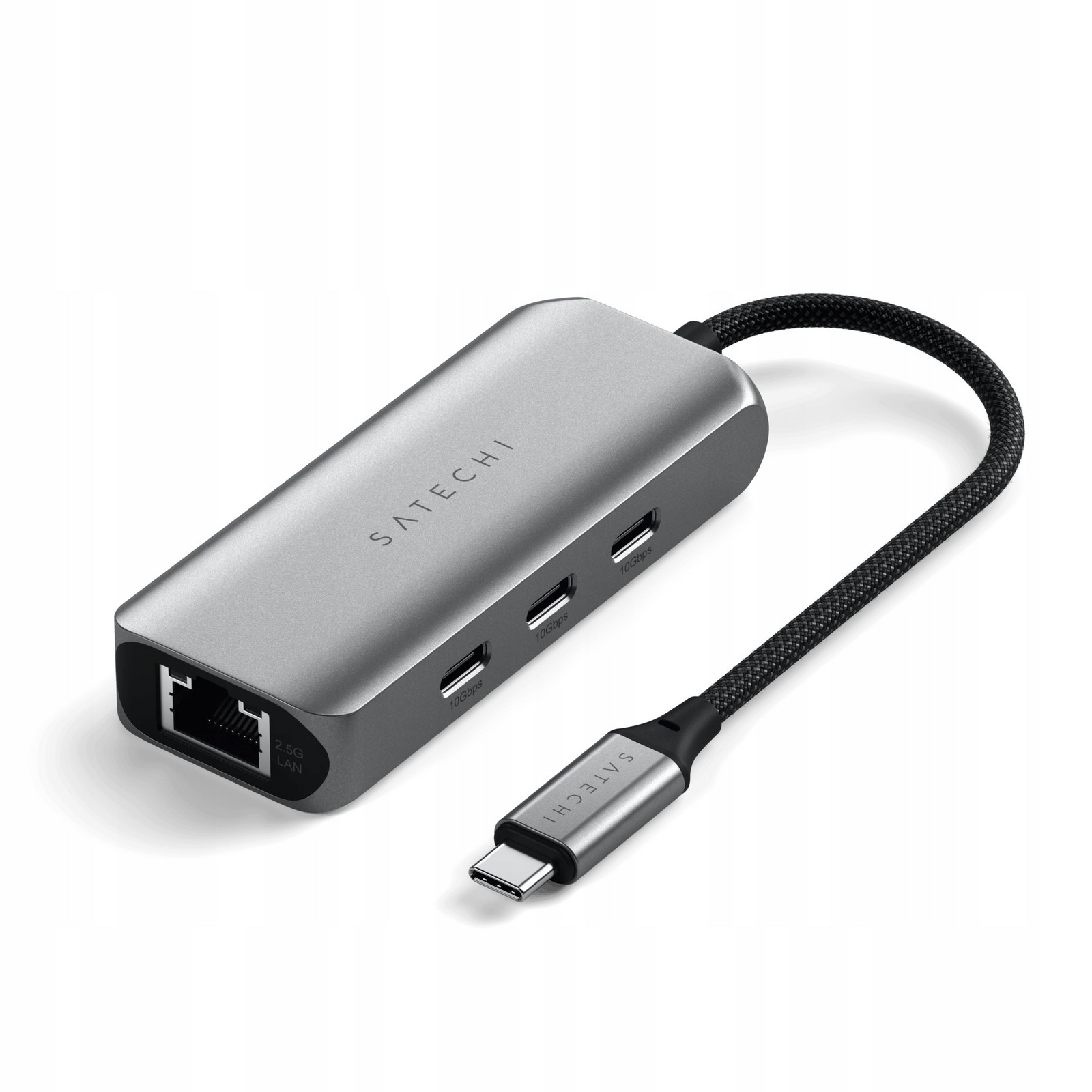 Satechi 4v1 Víceportový Usb-c Hub s Enthernet portem 2,5 GB/s Space gray