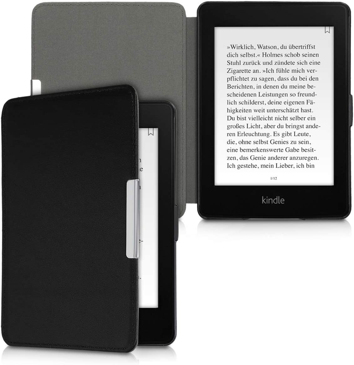 Kw Mobile Real Leather KA5626601, Kindle Paperwhite 5 (2021) černá kůže