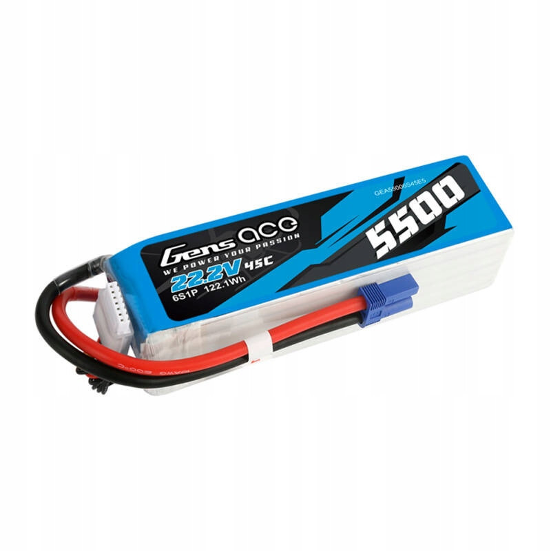 Gens Ace Výkonná Akumulátor Baterie Lipo Baterie 5500MAH Lipo 22,2V 45C 6S1P Jst-xhr