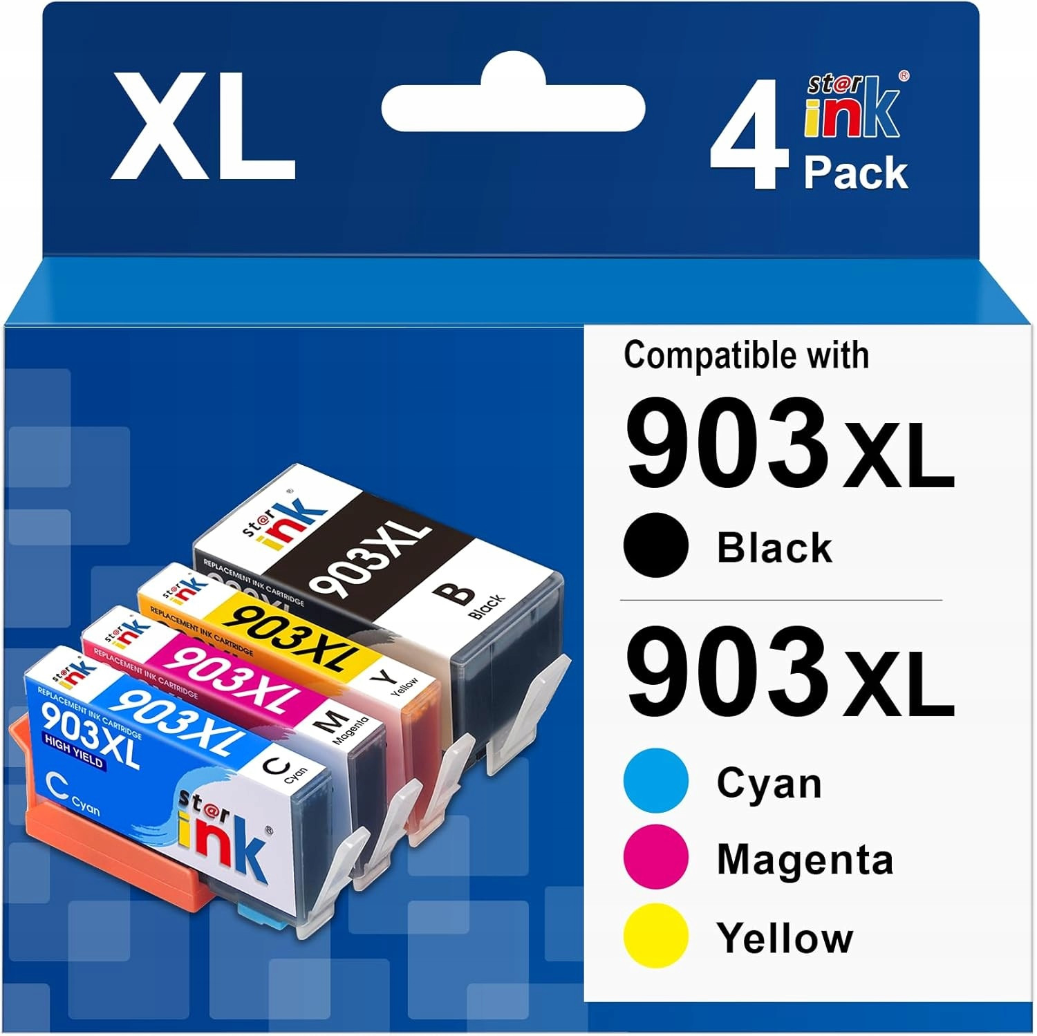 4x Inkousty Pro Hp 903 XL, Hp 903, OfficeJet 6950, OfficeJet Pro 6960 6970 6961